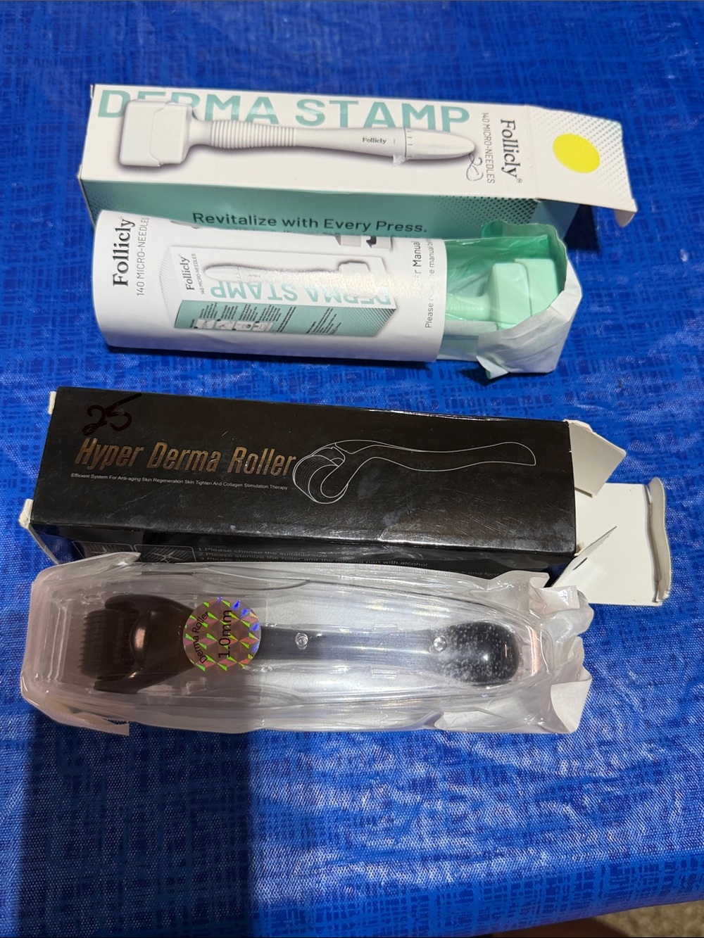 Derma Stamp & Hyper Derma Roller Set - Green/Black
